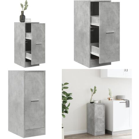 Armario botiquín madera ingeniería gris hormigón 30x41x77,5 cm - Armario de almacenamiento - Armario de cajones