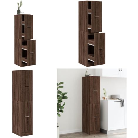 Armario botiquín madera ingeniería marrón roble 30x41x144,5 cm - Armario de almacenamiento - Mueble de boticario
