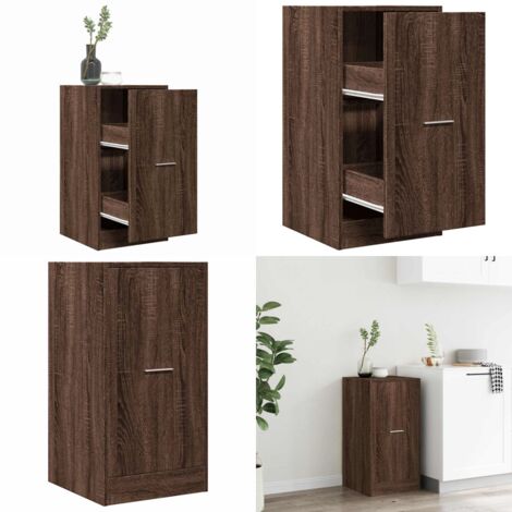 Armario botiquín madera ingeniería marrón roble 40x41x77,5 cm - Armario de almacenamiento - Mueble de boticario