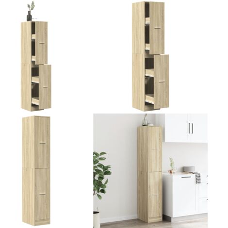 Armario botiquín madera ingeniería roble Sonoma 30x41x174,5 cm - Armario de almacenamiento - Armario de cajones
