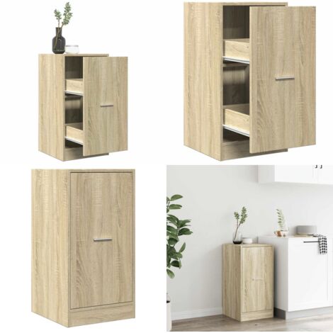 Armario botiquín madera ingeniería roble Sonoma 40x41x77,5 cm - Armario de almacenamiento - Mueble de boticario