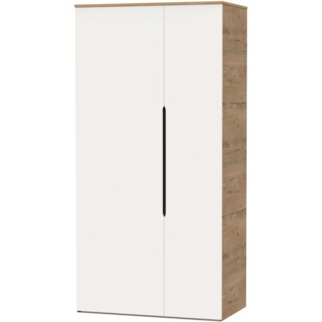 Armario Bruselas 2 Puertas Color Blanco Roble Gold 100x200x57cm Dormitorio