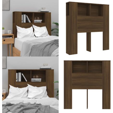 Armario cabecero marrón roble 100x18,5x102,5 cm - Armario de dormitorio - Armario de pared