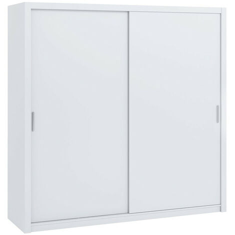 Armario Catromi 109, Blanco, 215x220x62cm, Puertas de armario: Correderas, Número de estantes: 9