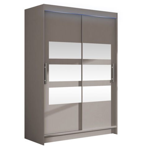 Armario Closico 109, Cachemira, 200x120x58cm, Puertas de armario: Correderas, Número de estantes: 5, LED