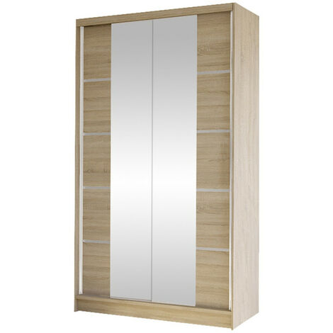 Armario Closico 168, Roble Sonoma, 200x100x58cm, Puertas de armario: Correderas, Número de estantes: 4