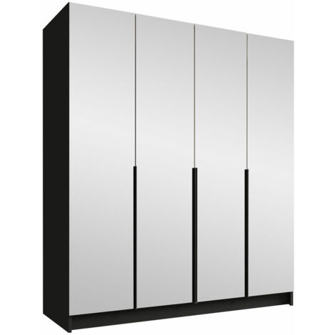 Armario Closico 190, Negro, 215x200x58cm, Puertas de armario: Con bisagras, Número de estantes: 0