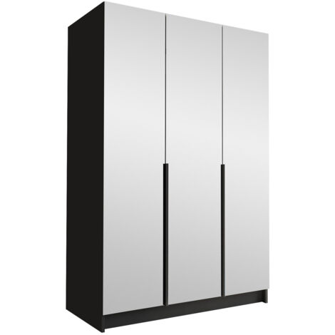 Armario Closico 196, Negro, 215x150x58cm, Puertas de armario: Con bisagras, Número de estantes: 0