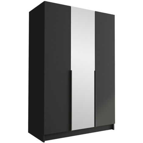 Armario Closico 197, Negro, 215x150x58cm, Puertas de armario: Con bisagras, Número de estantes: 0
