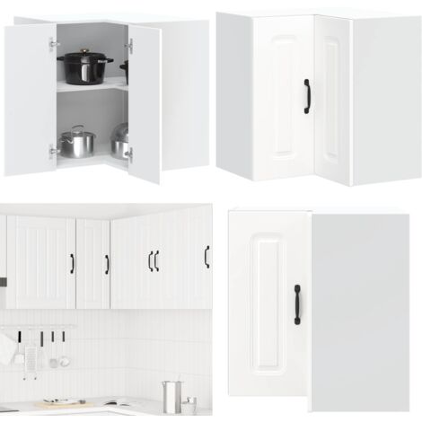 Armario cocina esquina de pared Kalmar madera ingeniería blanca - Armario cocina pared - Armario cocina madera