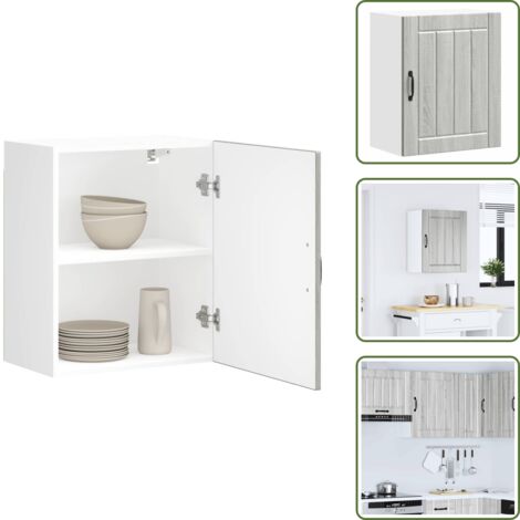 Armario cocina madera contrachapada - vidaXL Armario de pared cocina Lucca madera contrachapada gris sonoma -