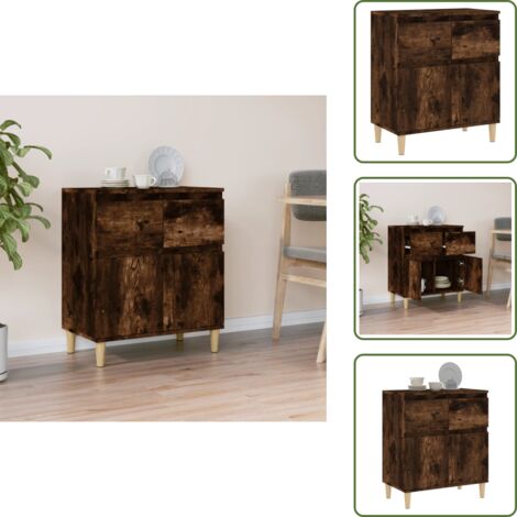 Armario cocina - vidaXL Aparador madera contrachapada color roble ahumado 60x35x70 cm - Armario baño