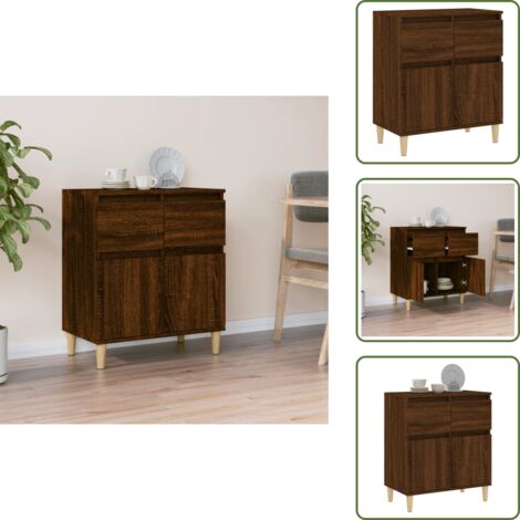 Armario cocina - vidaXL Aparador madera contrachapada marrón roble 60x35x70 cm - Armario baño