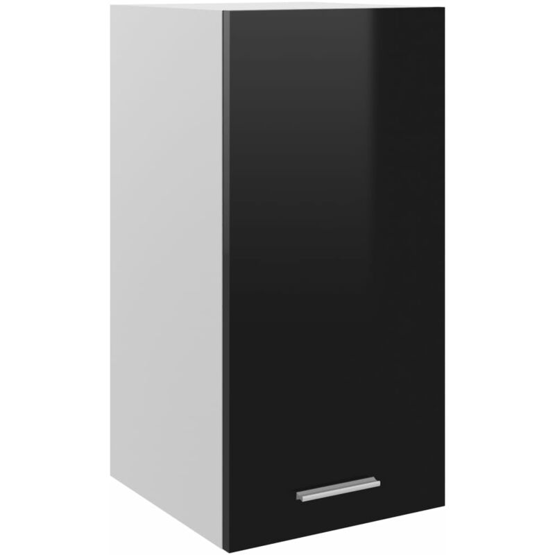 

Armario colgante cocina aglomerado negro brillo 29,5x31x60 cm - Negro