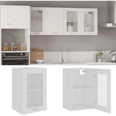 Armario colgante cristal de aglomerado blanco 40x31x60 cm