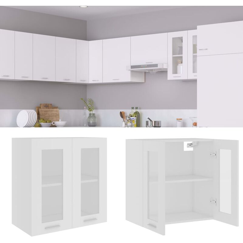 

Armario colgante cristal de aglomerado blanco 60x31x60 cm - Blanco