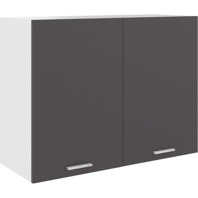 

Armario colgante de cocina aglomerado gris 80x31x60 cm