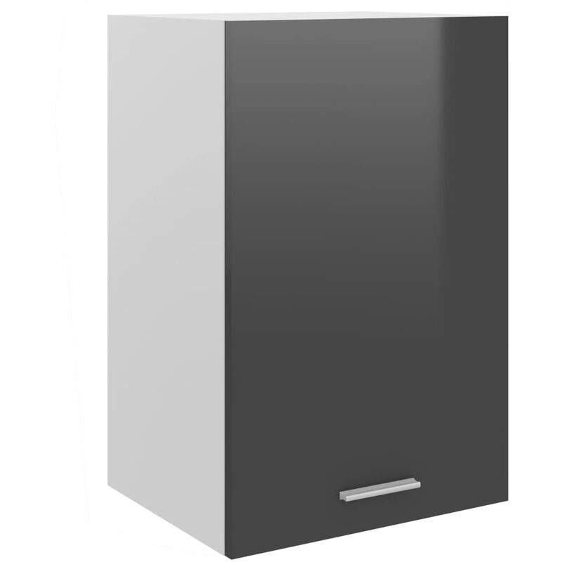 

Armario colgante de cocina aglomerado gris brillo 39,5x31x60 cm - Gris