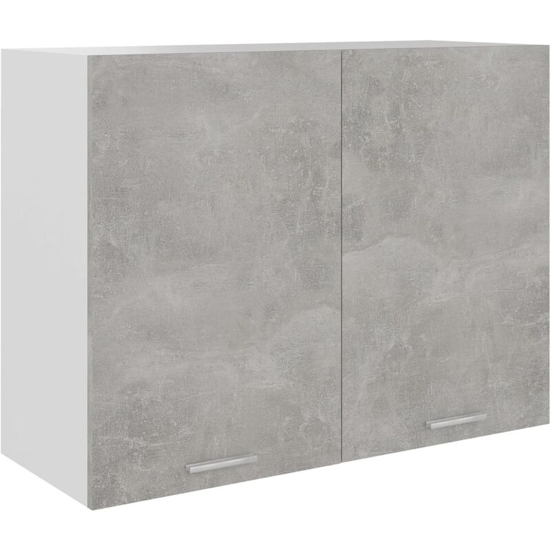 

Armario colgante de cocina aglomerado gris hormigón 80x31x60 cm - Gris