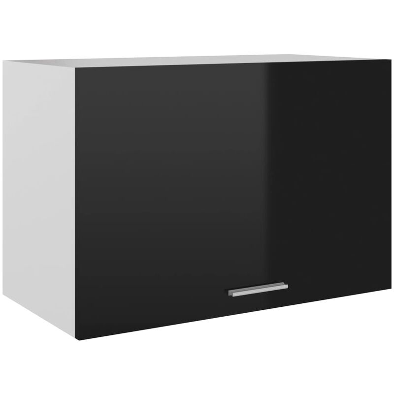 

Armario colgante de cocina aglomerado negro brillo 80x31x40 cm - Negro