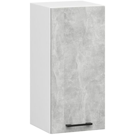 Armario colgante de cocina AKORD W30 OLIWIA Blanco 30 cm 1 puerta frente en color Gris Hormigón 2 estantes 30x30x58 cm