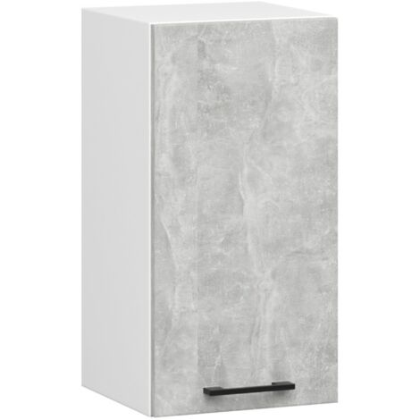 Armario colgante de cocina AKORD W40 OLIWIA Blanco 40 cm 1 puerta frente en color Gris Hormigón 2 estantes 40x30x58 cm