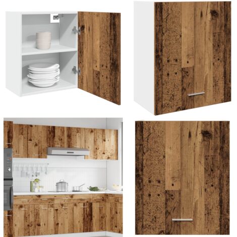 Armario colgante "Lyon" de madera vieja, 50 x 31 x 60 cm, madera de ingeniería, - Armario de pared cocina - Almacenamiento cocina