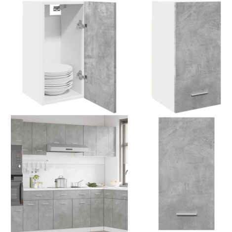 Armario colgante "Lyon" gris hormigón 30x31x60 cm madera de ingeniería - Armario de pared - Almacenamiento cocina