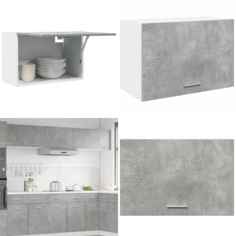 Armario colgante "Lyon" gris hormigón 60x31x40 cm madera de ingeniería - Armario de pared cocina - Almacenamiento cocina