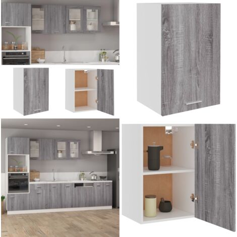 Armario colgante "Lyon" gris Sonoma 39,5x31x60 cm madera de ingeniería - Armario cocina gris - Armario de pared cocina