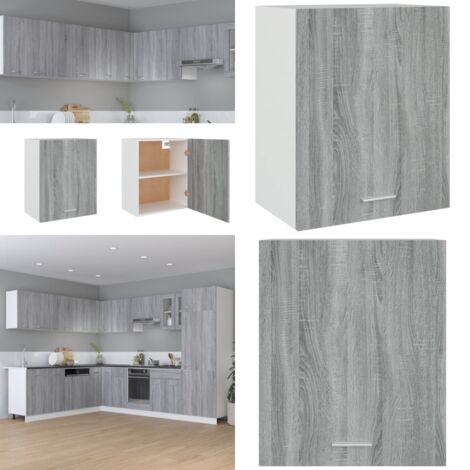 Armario colgante "Lyon" gris Sonoma 50x31x60 cm madera de ingeniería - Armario de pared - Almacenamiento cocina