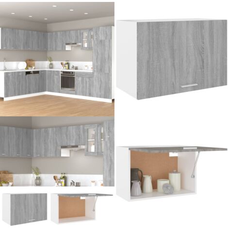 Armario colgante "Lyon" gris Sonoma 60x31x40 cm madera de ingeniería - Armario cocina gris - Armario colgante madera