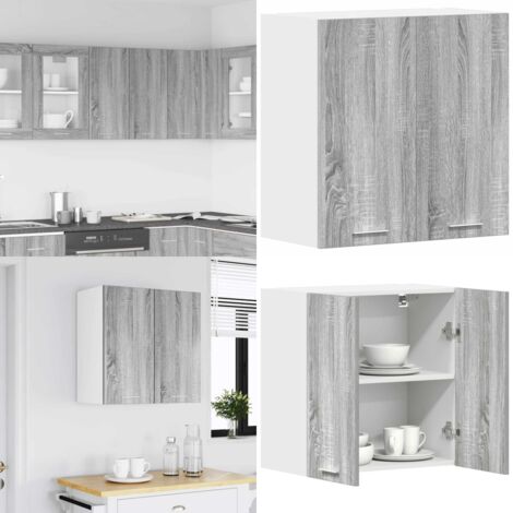 Armario colgante "Lyon" gris Sonoma 60x31x60 cm madera de ingeniería - Almacenamiento cocina - Armario gris