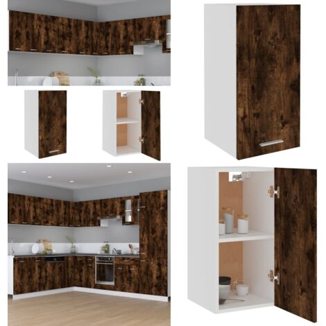 Armario colgante "Lyon" roble ahumado 29,5x31x60 cm madera de ingeniería - Armario de pared cocina - Armario de cocina