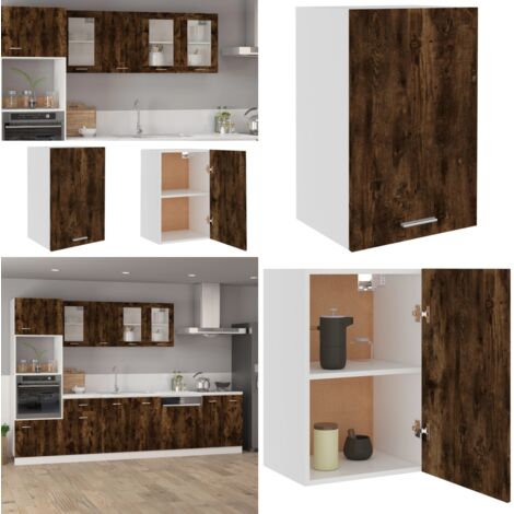 Armario colgante "Lyon" roble ahumado 39,5x31x60 cm madera de ingeniería - Armario de pared cocina - Armario de cocina