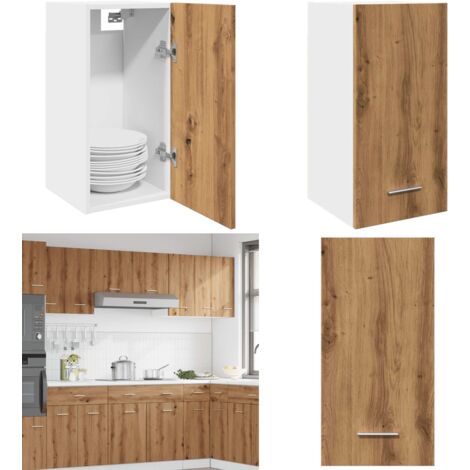 Armario colgante "Lyon" roble artesanal 30x31x60 cm madera de ingeniería - Armario de pared cocina - Almacenamiento cocina