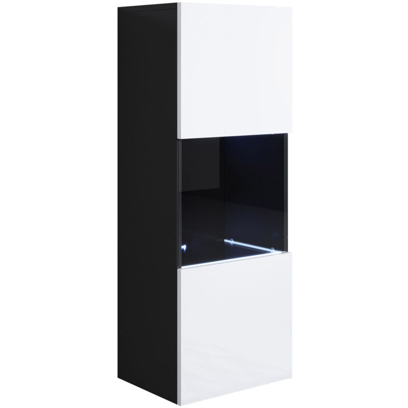 

Muebles Bonitos - Armario colgante modelo Luke V3 (40x126cm) color negro y blanco