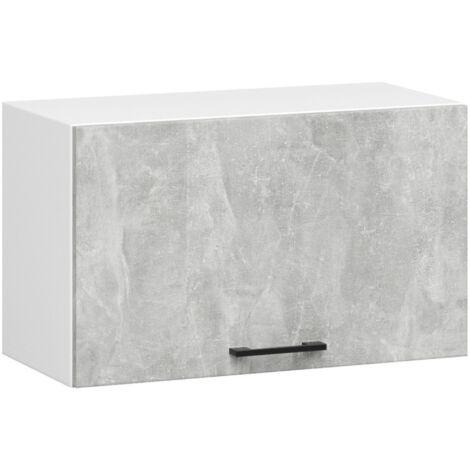 Armario colgante para campana AKORD W60 OLIWIA Blanco 60 cm 1 puerta frente en color Gris Hormigón 1 estante 60x30x29 cm