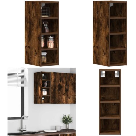 Armario colgante "Riga" roble ahumado 20x29,5x60 cm madera de ingeniería - Armario de pared cocina - Almacenamiento cocina