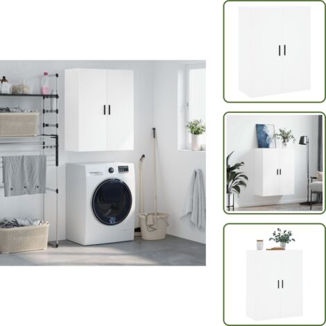Armario colgante - vidaXL Armario de pared blanco 69,5x34x90 cm - Armario de almacenamiento