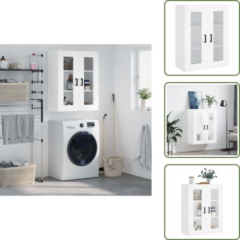 Armario colgante - vidaXL Armario de pared blanco 69,5x34x90 cm - Armario de almacenamiento