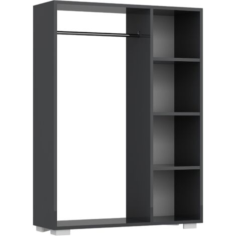Armario con 4 compartimentos de almacenamiento 123 x 90 x 30 cm antracita 030006358