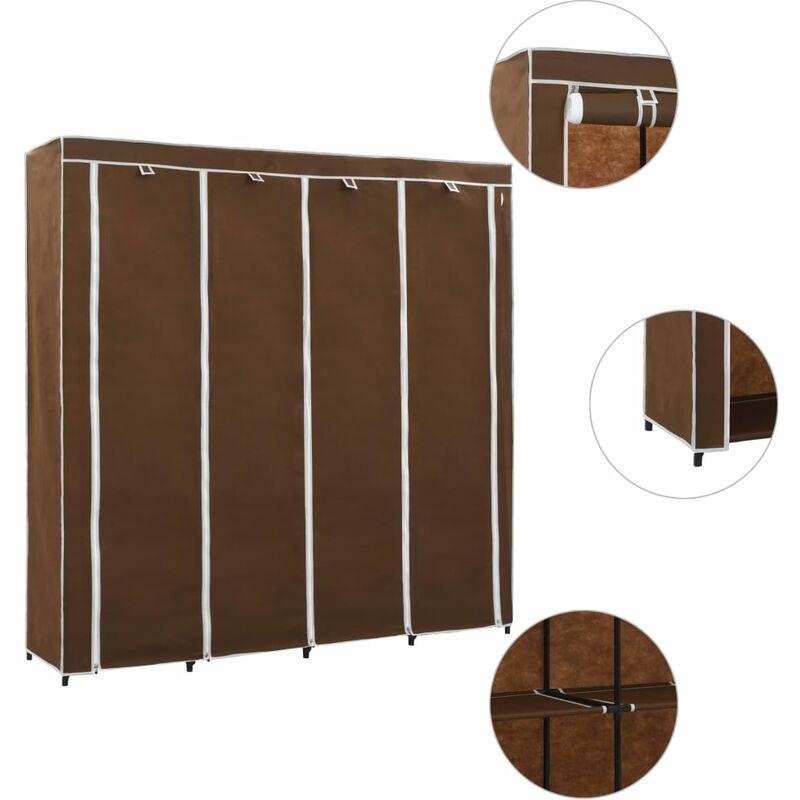 

Armario con 4 compartimentos marrón 175x45x170 cm - Marrón