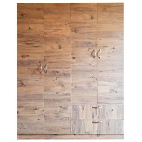 Armario con 4 puertas y 2 cajones de roble 120 x 41 x 170 cm