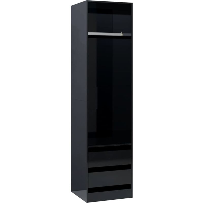 

Armario con Cajones de Aglomerado 50x50x200 cm Negro Brillante - Negro - Vidaxl