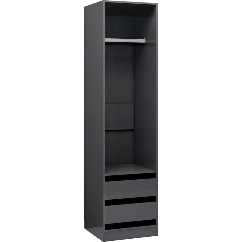 

vidaXL Armario con Cajones de Aglomerado 50x50x200 cm Gris Brillante - Gris