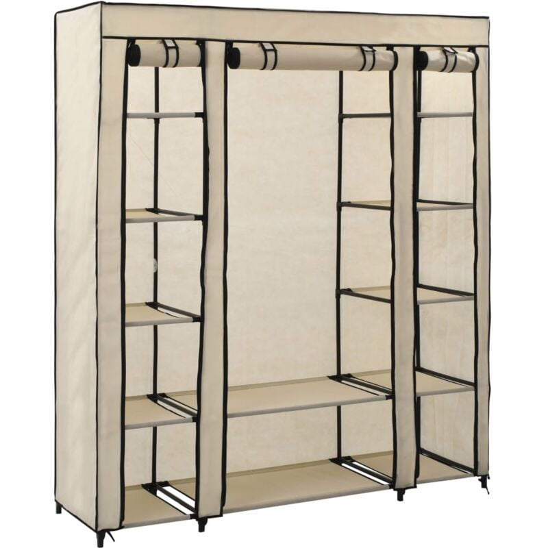 

Armario con Compartimentos y Varillas Tela 150x45x176 cm Crema - Crema - Vidaxl