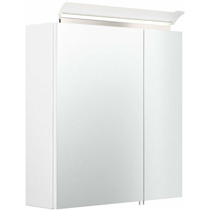 

Armario con espejo 60cm Incl. Lámpara LED y estantes de cristal Blanco brillante
