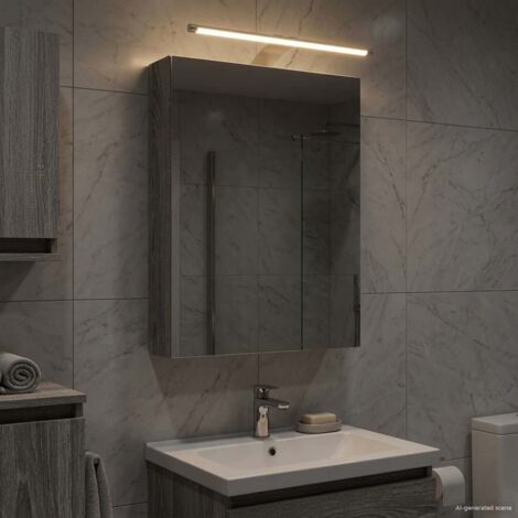 Armario con espejo de baño Gris  40 x 10,5 x 60,5 cm