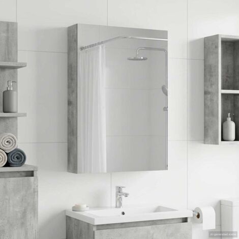Armario con espejo de baño Gris Concreto 40 x 10,5 x 60,5 cm